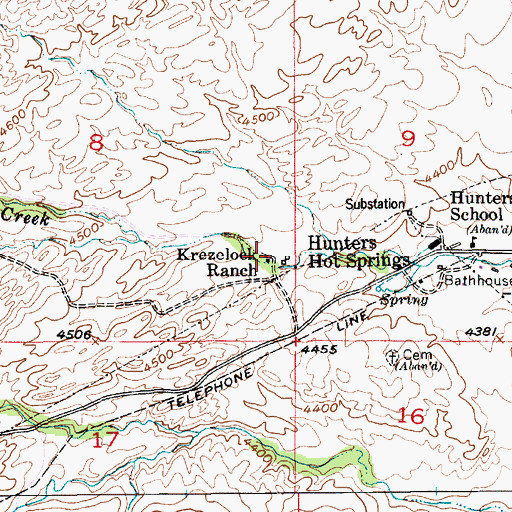 Topographic Map of Krezelock Ranch, MT