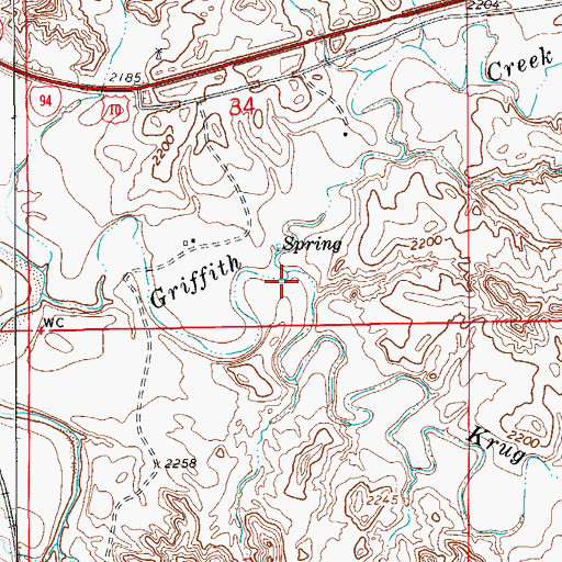 Topographic Map of Krug Creek, MT