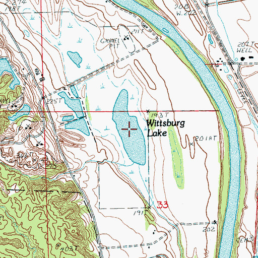 Topographic Map of Wittsburg Lake, AR