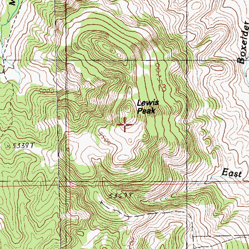 Topographic Map of Lewis Peak, MT