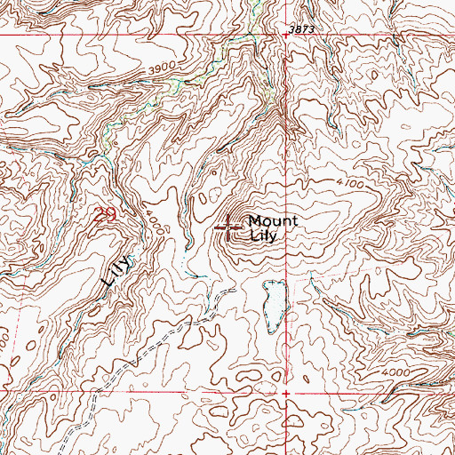 Topographic Map of Mount Lily, MT