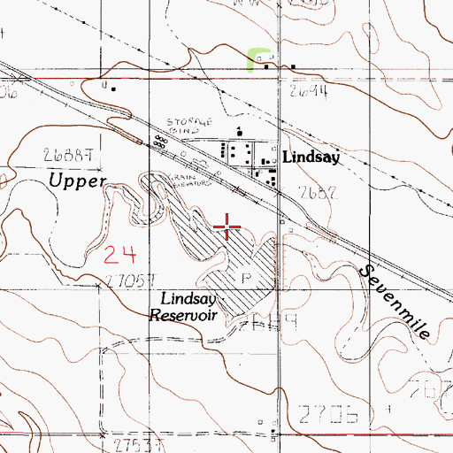 Topographic Map of Lindsay, MT