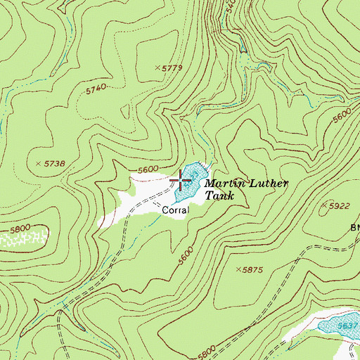 Topographic Map of Martin Luther Tank, AZ