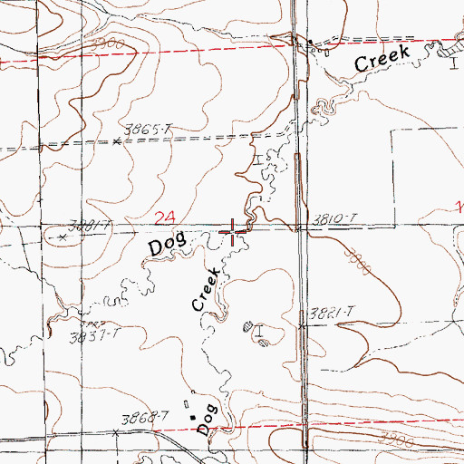 Topographic Map of Little Dog Creek, MT