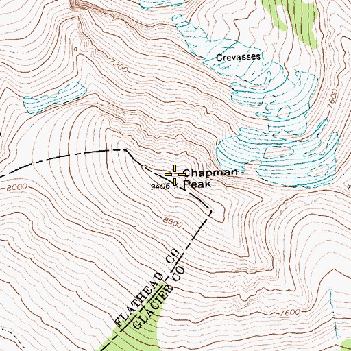 Topographic Map of Livingston Range, MT