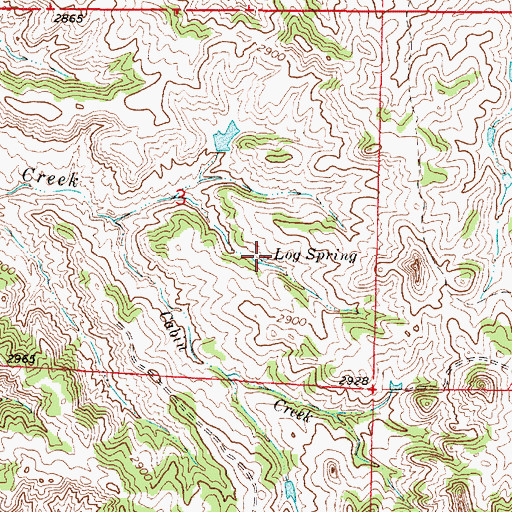 Topographic Map of Log Spring, MT