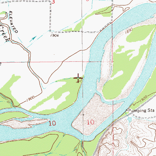 Topographic Map of Lone Tree Creek, MT