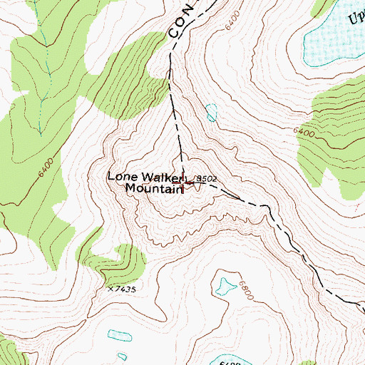 Topographic Map of Lone Walker Mountain, MT