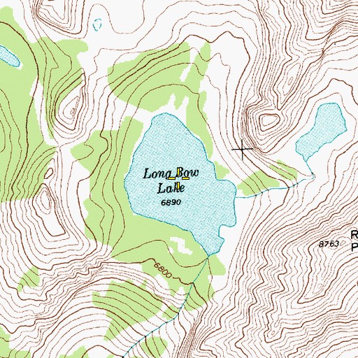 Topographic Map of Long Bow Lake, MT