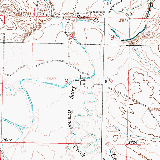 Topographic Map of Long Branch Creek, MT