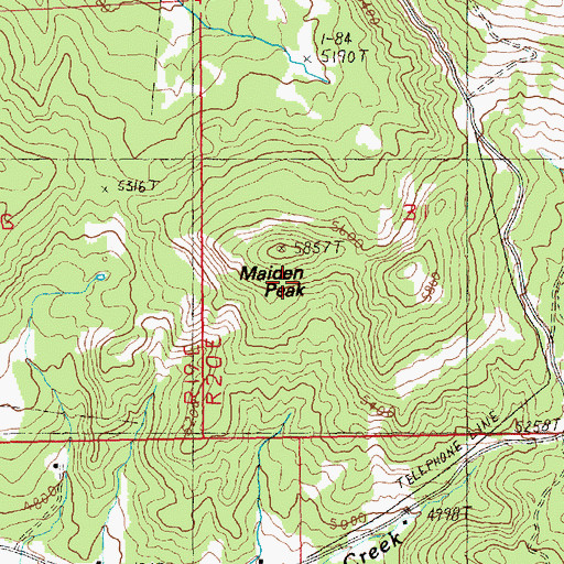 Topographic Map of Maiden Peak, MT