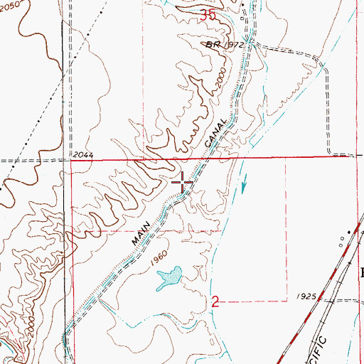 Topographic Map of Main Canal, MT