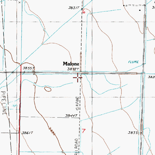 Topographic Map of Malone, MT