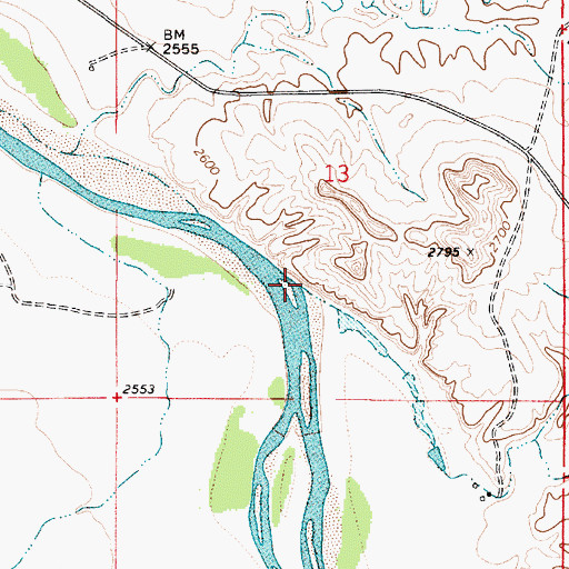 Topographic Map of Mason Creek, MT