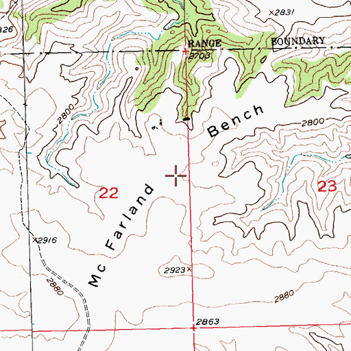 Topographic Map of Mc Farland Bench, MT