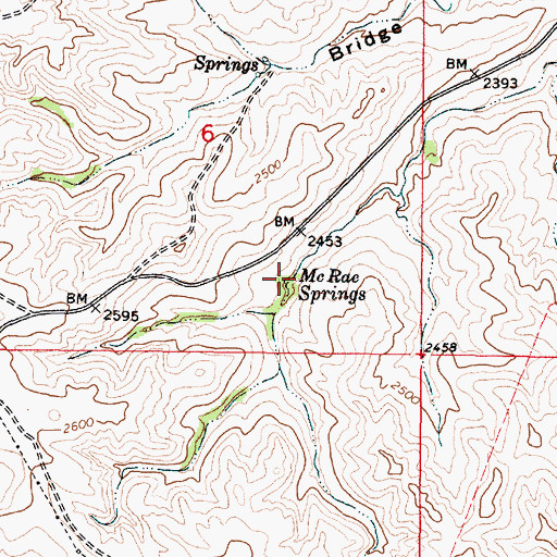 Topographic Map of Mc Rae Springs, MT