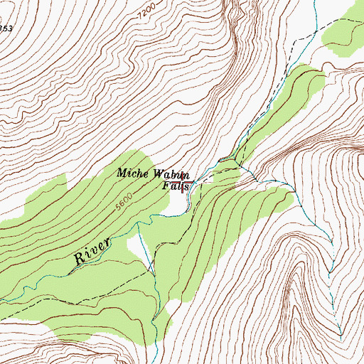Topographic Map of Miche Wabun Falls, MT