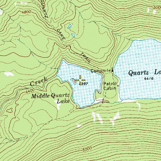 Topographic Map of Middle Quartz Lake, MT