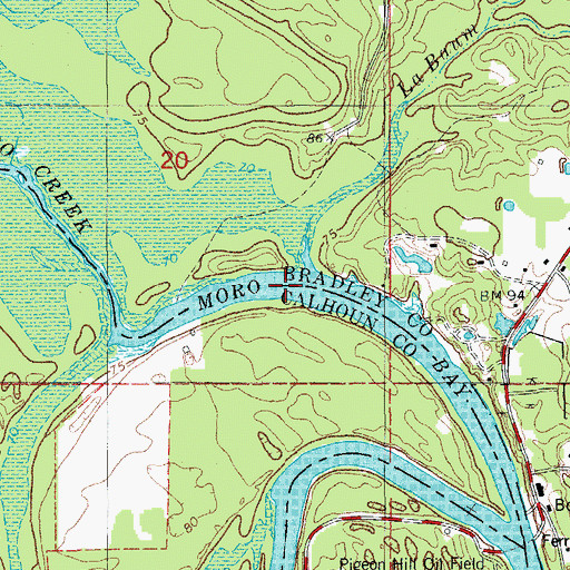 Topographic Map of LaBaum Creek, AR
