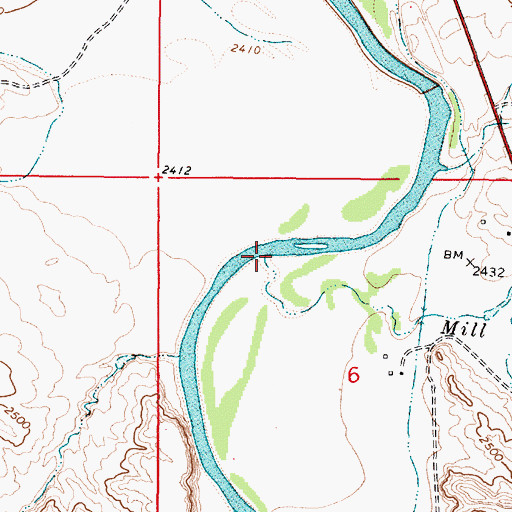 Topographic Map of Mill Creek, MT