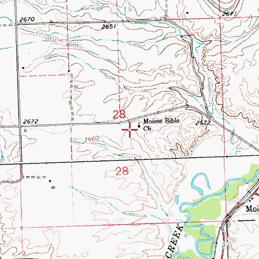 Topographic Map of Moiese Bible Church, MT