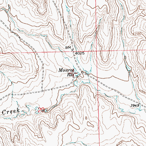 Topographic Map of Monroe Reservoir, MT