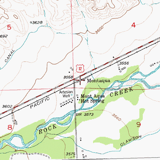 Topographic Map of Montaqua, MT