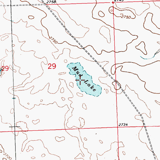 Topographic Map of Mud Lake, MT