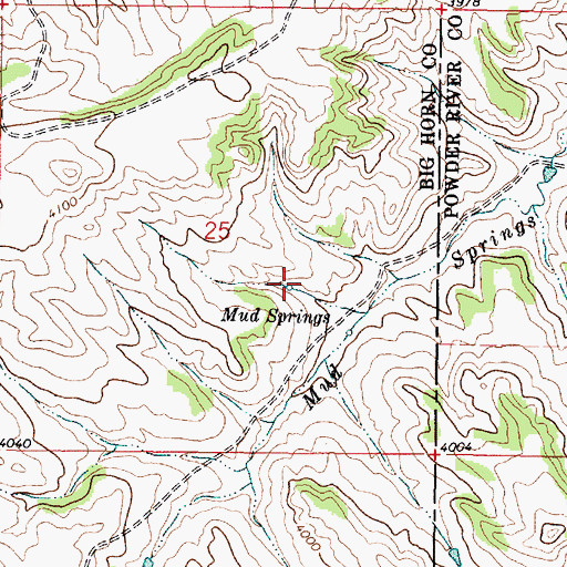 Topographic Map of Mud Springs, MT