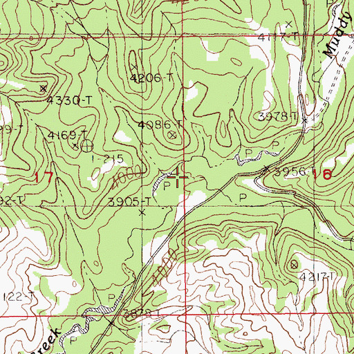 Topographic Map of Muddy Creek, MT