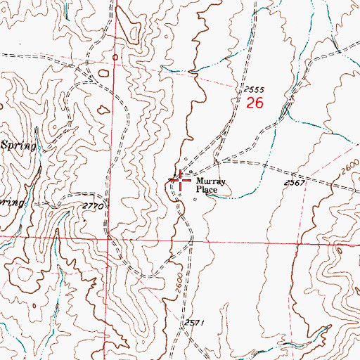 Topographic Map of Murray Place, MT