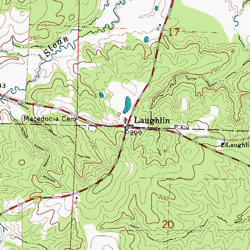 Topographic Map of Laughlin, AR