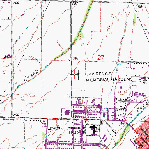 Topographic Map of Lawrence Memorial Park, AR
