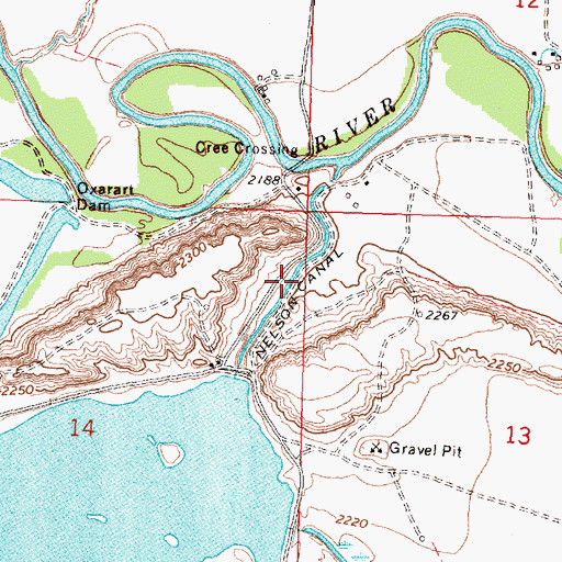 Topographic Map of Nelson Canal, MT