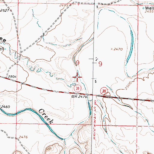 Topographic Map of Nelson Coulee, MT