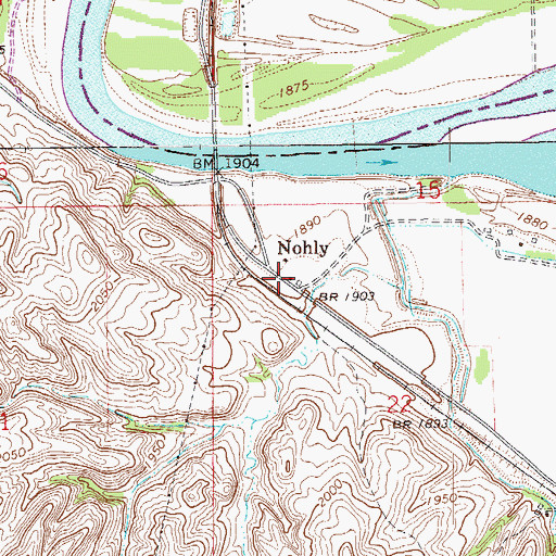 Topographic Map of Nohly, MT