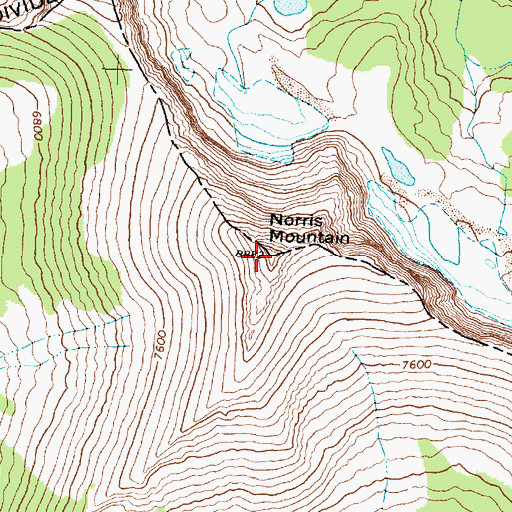 Topographic Map of Norris Mountain, MT