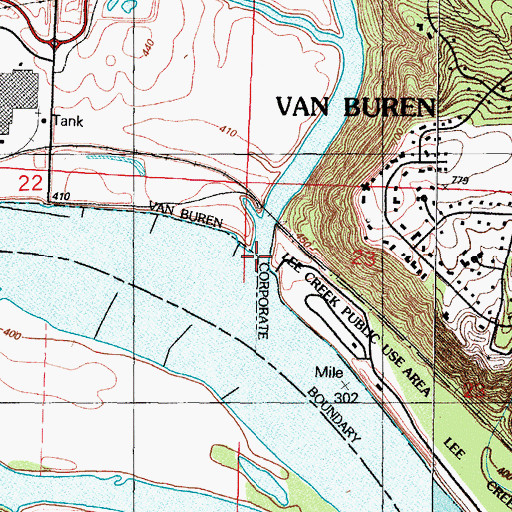 Topographic Map of Lee Creek, AR