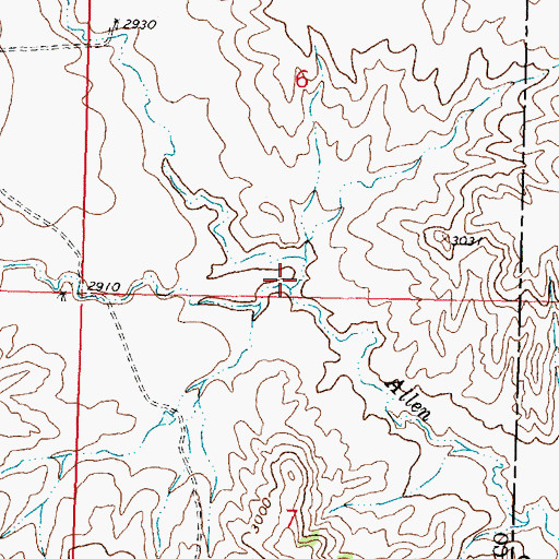 Topographic Map of North Fork Allen Creek, MT
