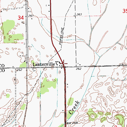 Topographic Map of Lesterville, AR
