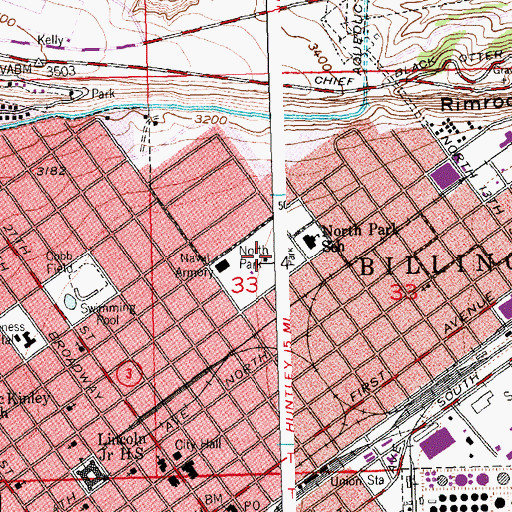 Topographic Map of North Park, MT