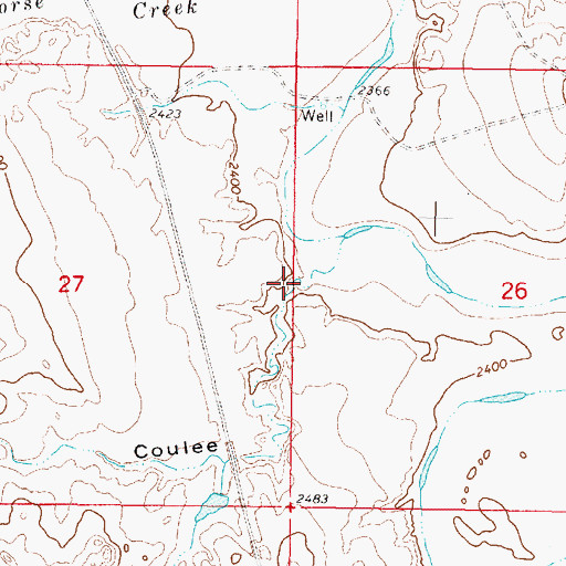 Topographic Map of Norwegian Coulee, MT