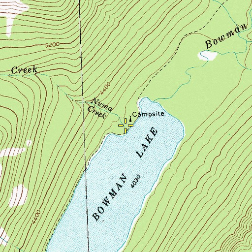 Topographic Map of Numa Creek, MT