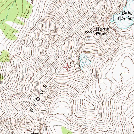 Topographic Map of Numa Ridge, MT