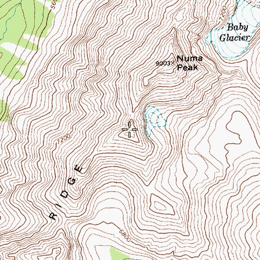 Topographic Map of Numa Ridge, MT