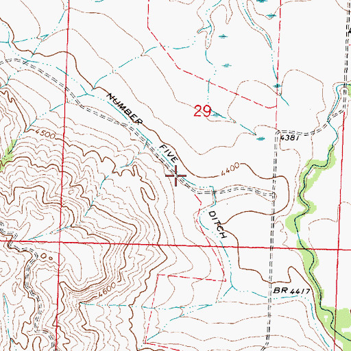 Topographic Map of Number Five Ditch, MT