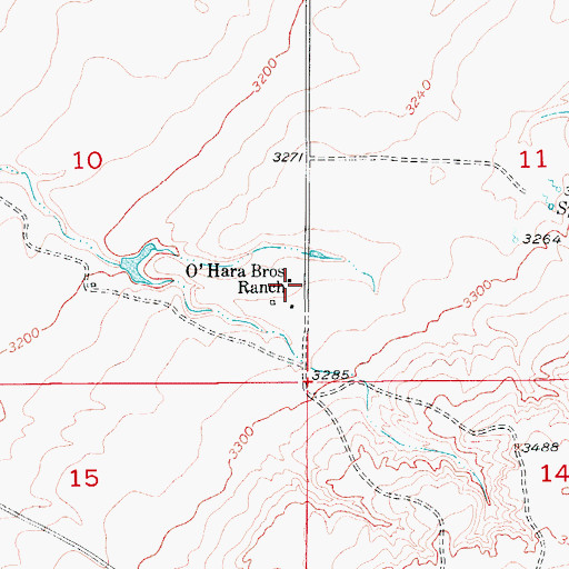 Topographic Map of O'Hara Brothers Ranch, MT