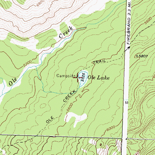 Topographic Map of Ole Lake, MT