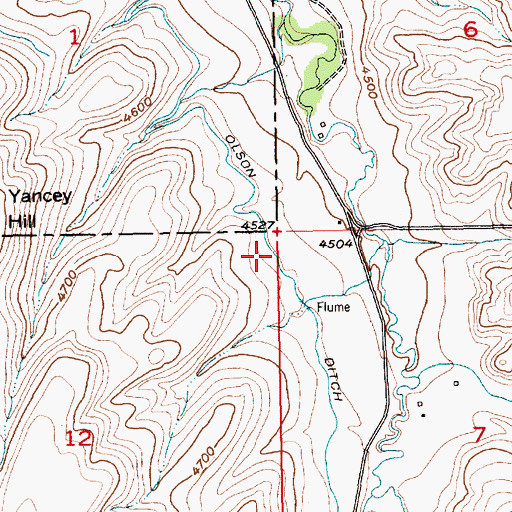 Topographic Map of Olson Ditch, MT