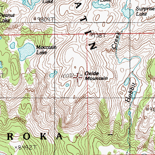 Topographic Map of Oxide Mountain, MT